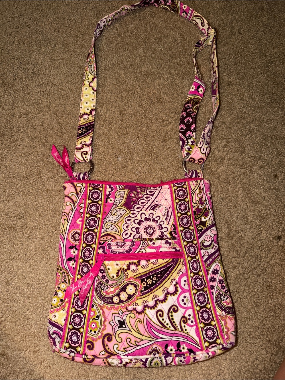 Vera Bradley Pink Paisley Crossbody Bag